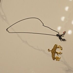 Vintage barbie necklace and pin